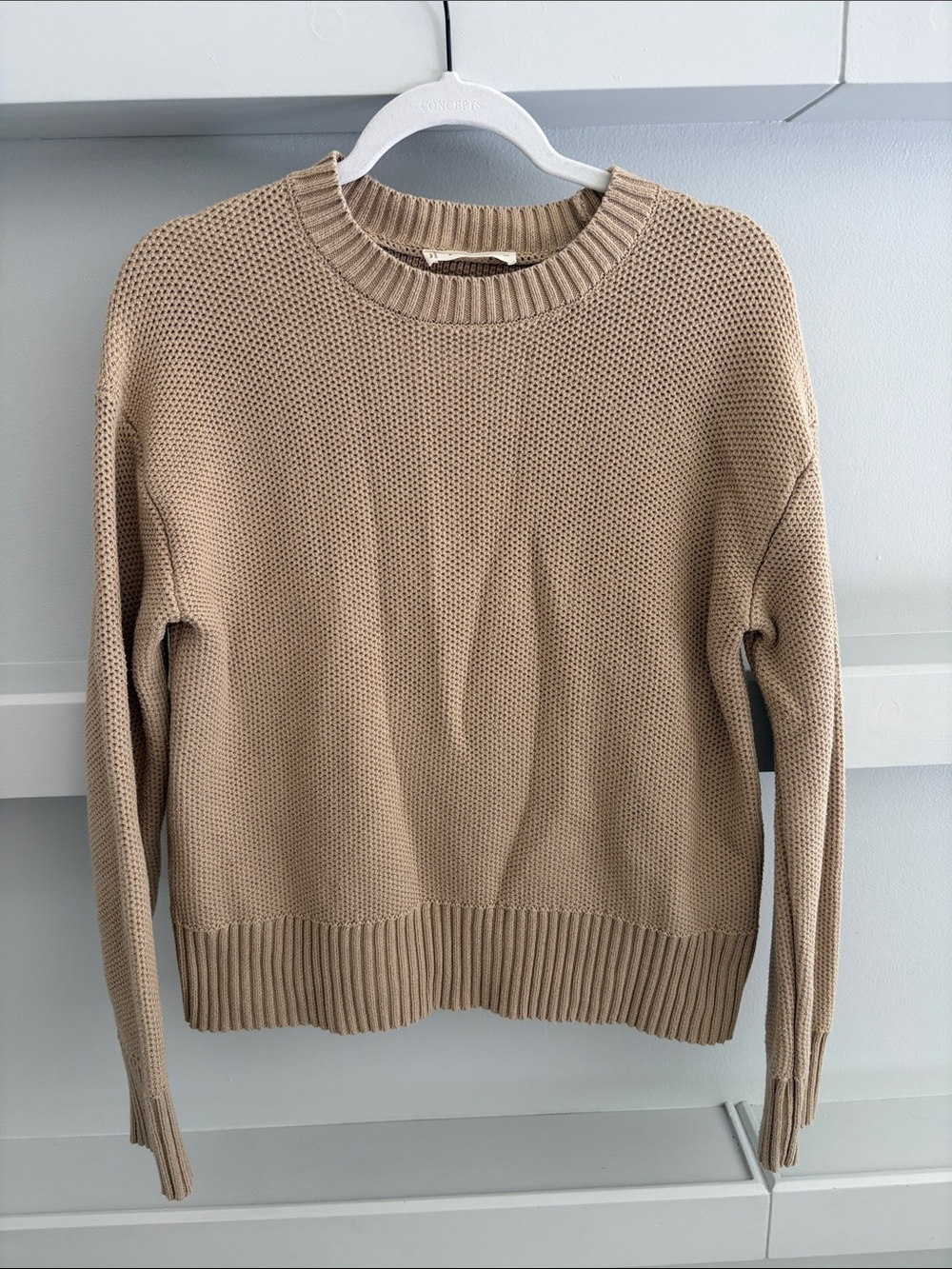 Everlane Beige Crewneck Sweater - Textured Knit